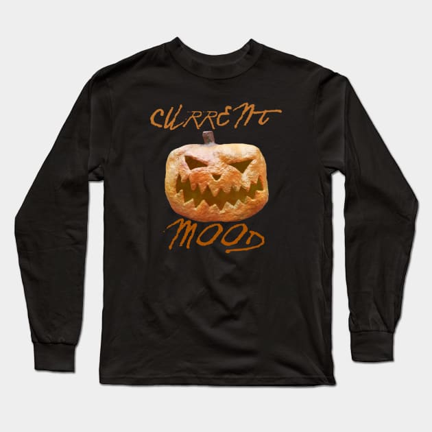 Pumpkin Grin - Current Mood Long Sleeve T-Shirt by ARTWORKandBEYOND